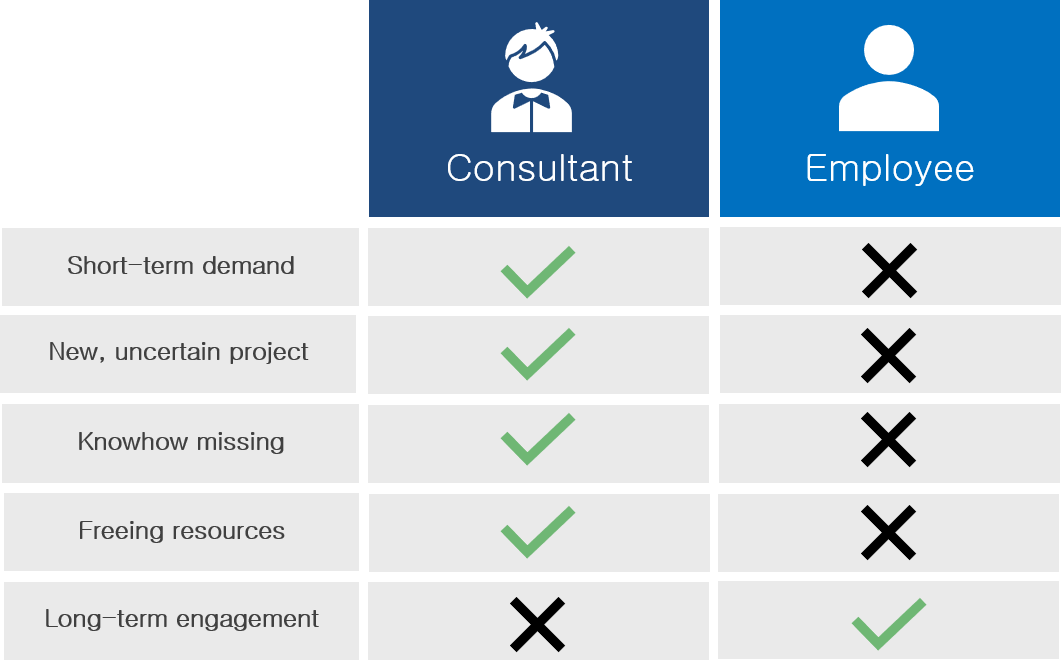why choosing a consultant over a regular employee